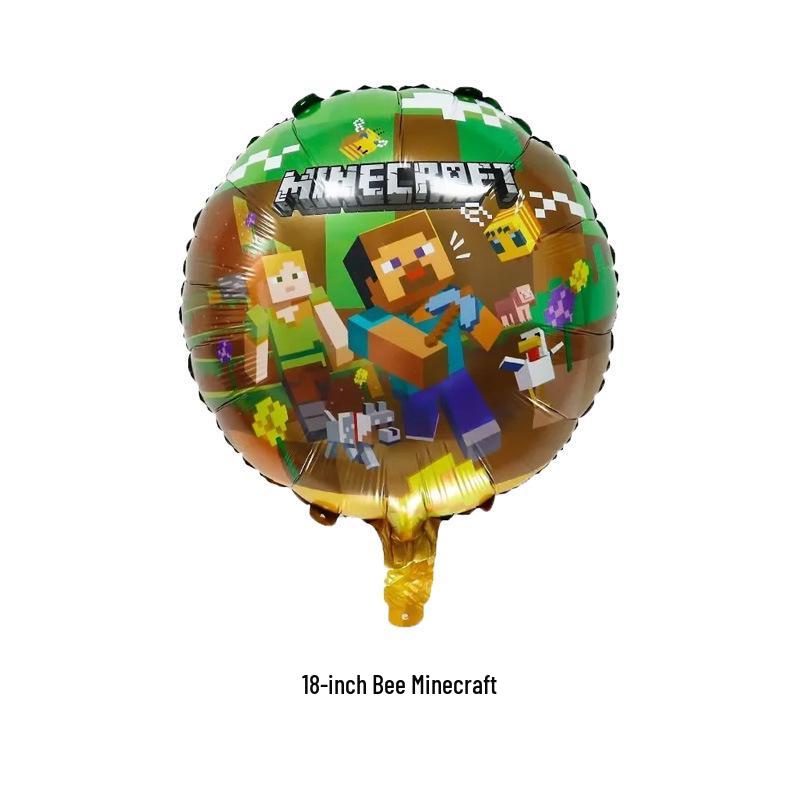 Шары и флажки для вечеринки в стиле Pixel Creeper и Roblox