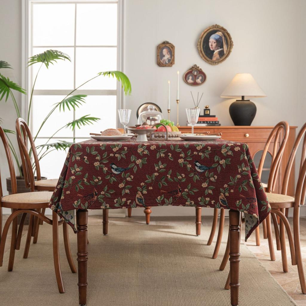 Retro Tablecloth Hand-painted Jacquard Thickened Dining Table Coffee Table Cover Table Mat Tablecloth
