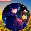 2D Flat 20*20cm1pc Anime Handsome Guy Image Starry Sky&lantern Design Fantastic Circular Home Ornament, Perfect for Magical Style Bedroom Study Coffee