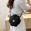 Eye Catching Crossbody Bag Delicate Flower ShapedShoulder Bags PU Leather Satchel Casual Handbag For Office And Travel  White