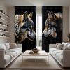 Hd Wolf Totem Decorative Curtain Black Tie Digital Printed Home Decoration Style Living Room Bedroom Curtains Set Of 2 Made Polyester Great Decor
