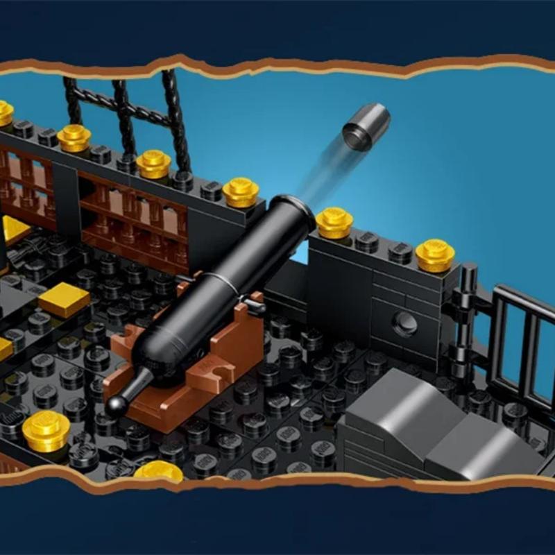 Building Block Pirate Stronghold Black Pearl Boat Royal Navy Warship Port Bricks Toy For Children Gift