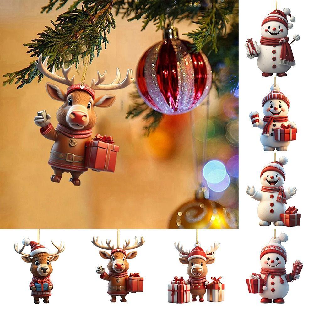 Разноцветные рождественские украшения Акриловые елочные украшения Креативные подвесные подвески