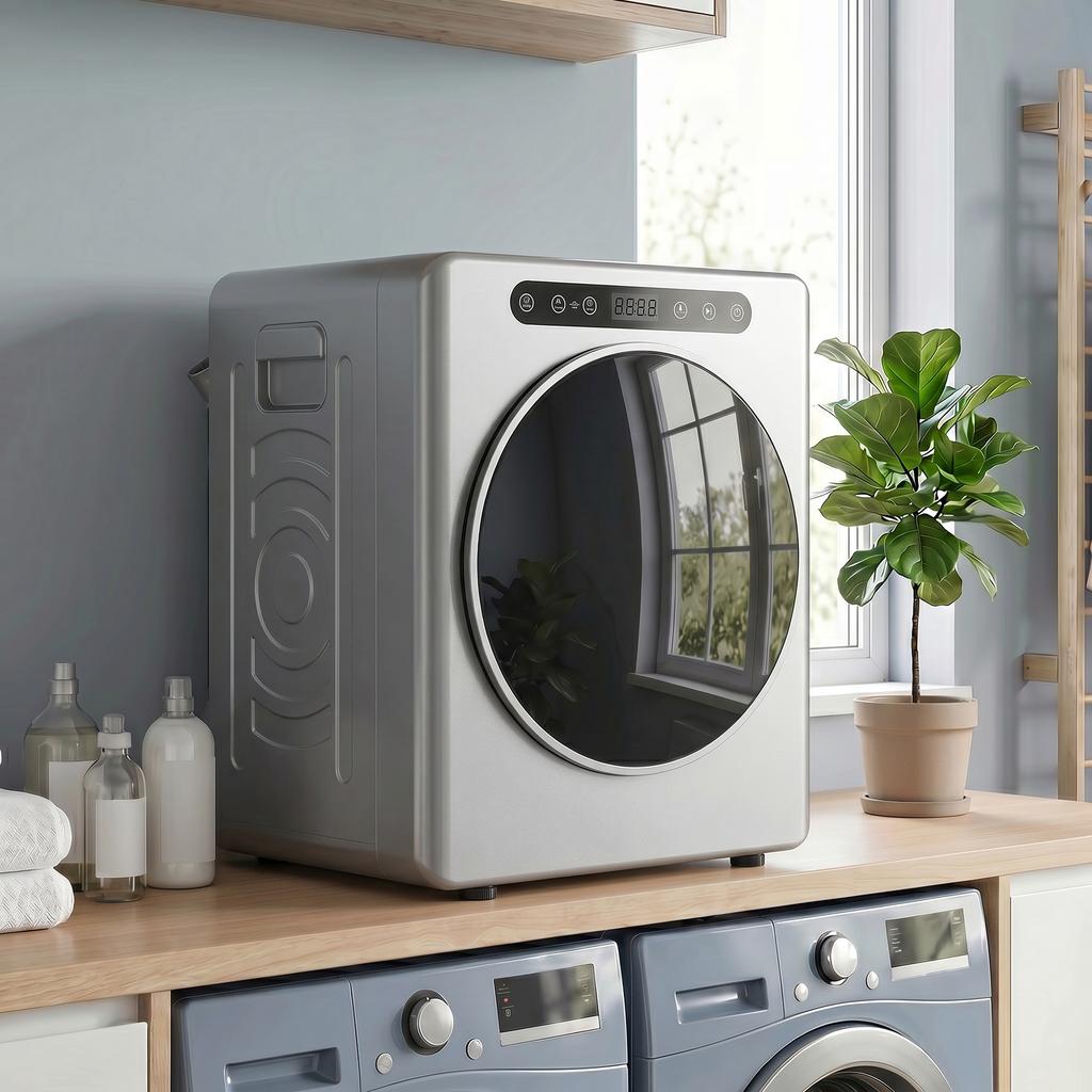 Vented Tumble Dryer, 1000 W, 3 kg Capacity, 6 Drying Modes, Timer, Stainless Steel, Silver
