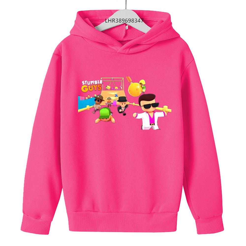 Stumble Guys Осенне-зимняя толстовка с капюшоном Детская толстовка с капюшоном Подходит для детей 3-12 лет Верхняя одежда с капюшоном для мальчиков и девочек