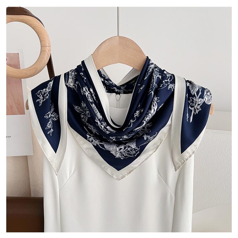 Women S Floral Printed Triangle Scarf Lightweight Sun Protection Versatile Shawl