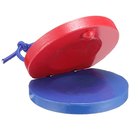 Kikutani Wooden Castanets, Combination Color CN-1, Blue and Red