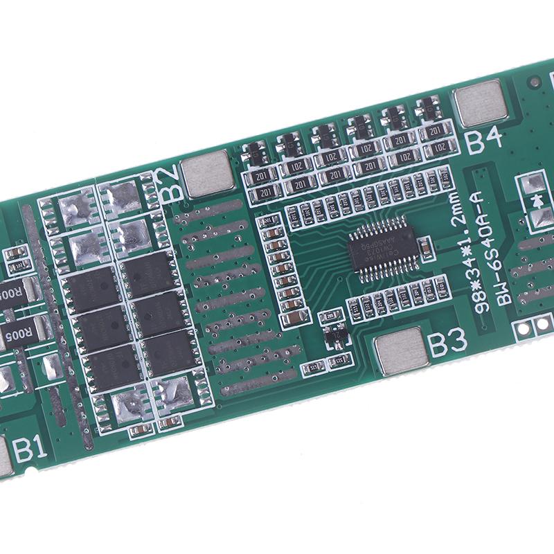 6S 10A 20A 40A 24V 18650 Li-Ion Литиевая Батарея Защитная Плата Солнечное Освещение BMS PCB С Балансировкой Электроинструмент Для Электровелосипеда Скутера