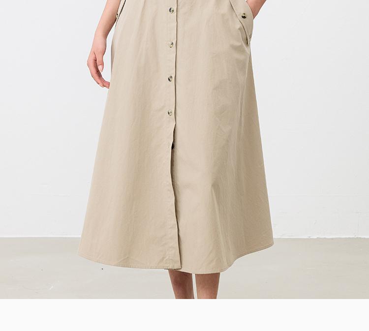 Cotton collar short sleeved shirt dress for women in the summer of 2026, with a waist cinched to show off weight, commuting mid length skirt