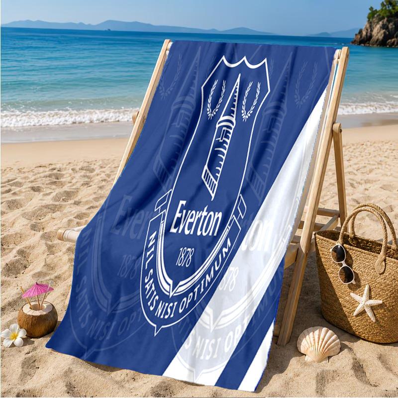 Everton Football Club Crest Beach Towel Microfiber Beach Towel, Lightweight and Quick-Dry, for Summer Travel, Swimming Pool Fan Birthday Gift