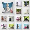 Buddha Statue Zen Square Pillowcase Printed Car Sofa Office Chair Simple Home Decoration