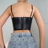 Сексуальный женский жилет Бюстгальтер с черным ремешком и v-образным вырезом Кружевные укороченные топы Майки Европа Америка Сексуальный кожаный ремешок Соблазнительный тонкий жилет