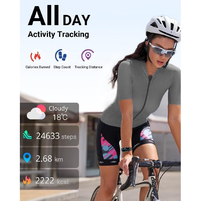 Фитнес-трекер для здоровья с круглосуточным отслеживанием сердечного ритма, кислорода в крови, артериального давления, сна, 5ATM водонепроницаемый, трекер активности с шагомером,