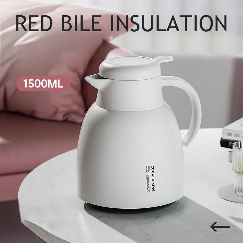 COOKER KING 1500ML Leak-Proof Water Thermos Thermal Insulation Kettle Glass Inner Pot Portable Student Dormitory Thermal Flask