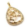 [K4726] - Gold Plated Pendant 'Rosa Romantica'