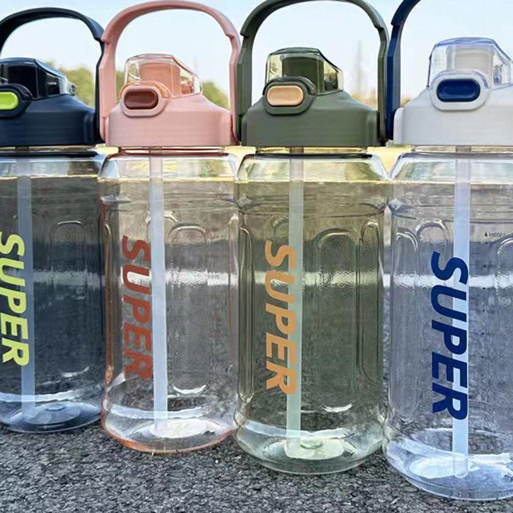 Graduated Sports Kettle with Straw 1.3L 1.5L 2L Fitness Drinking Bottle Climbing