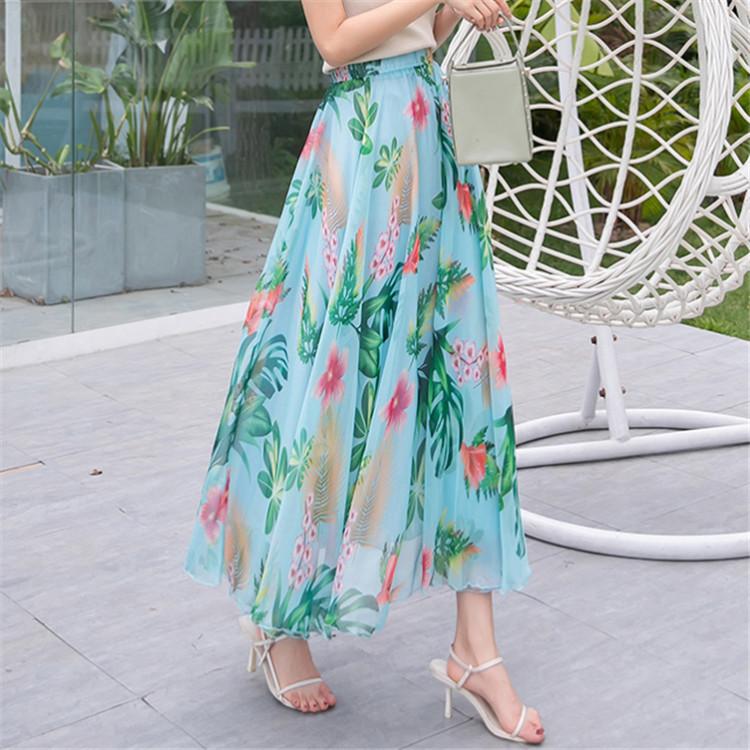 Tooxika Chiffon Skirt, Floral Holiday Style Beach Skirt