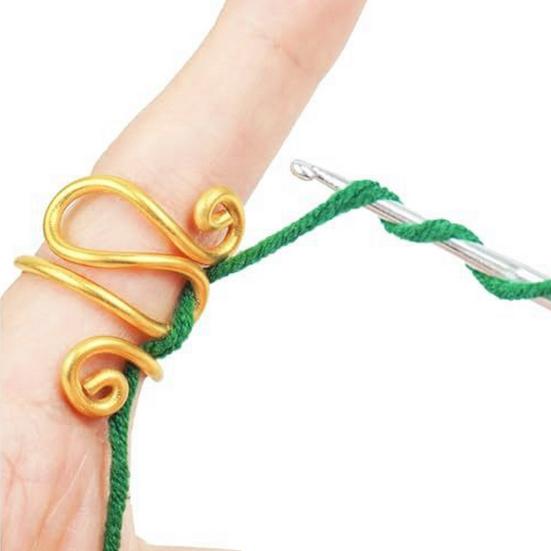 Crochet Ring Flexible Adjustable Crochet Tension Ring Yarn Tension Control Ring for Crocheters Knitters