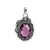 Подвеска из серебра 925 пробы с фиолетовым аметистом V7787, фиолетовая подвеска, овальная подвеска, подарок на День святого Валентина, подарок для нее, подарок на день рождения, ювелирные изделия ручной работы, S