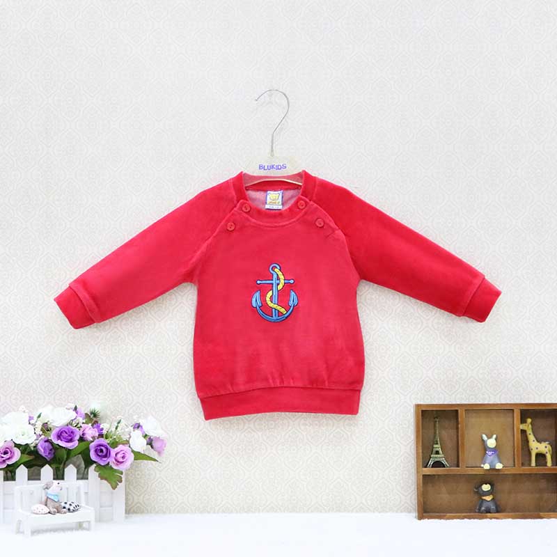 Футболка с длинным рукавом для мальчика и девочки, топы с круглым воротником, бархатная, зимняя, весенняя, толстая, теплая, на пуговицах, детская одежда, толстовка, одежда для младенцев