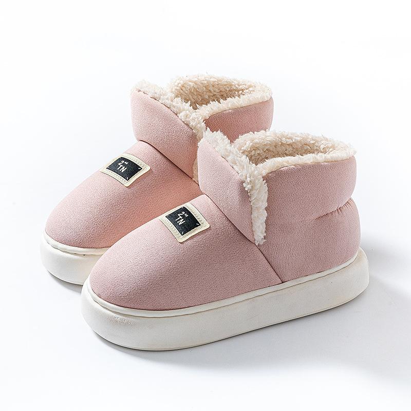 Winter Slippers Indoor Thickened New Simple Home Thick Bottom Home Couple Non-slip Warm Plush Cotton Shoes