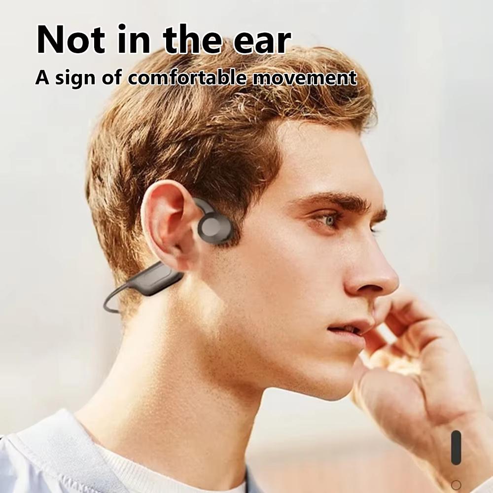 Bluetooth-наушники с костной проводимостью 128 ГБ Карта Воздушная проводимость Безболезненные IPX8 Водонепроницаемые С креплением на ухо Спортивные наушники с микрофоном