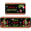 2PC Christmas Crystal Pile Home Decorative Carpet Kitchen Entryway Bathroom Non-Slip Machine Washable Carpet