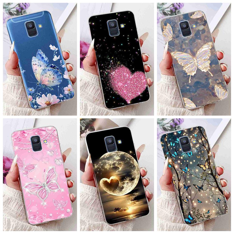 For Samsung Galaxy A6 2018 5.6" Case SM-A600F Soft Silicone TPU Cover For Samsung a6 A6 2018 SM-A600FN New Butterfly Phone Cases