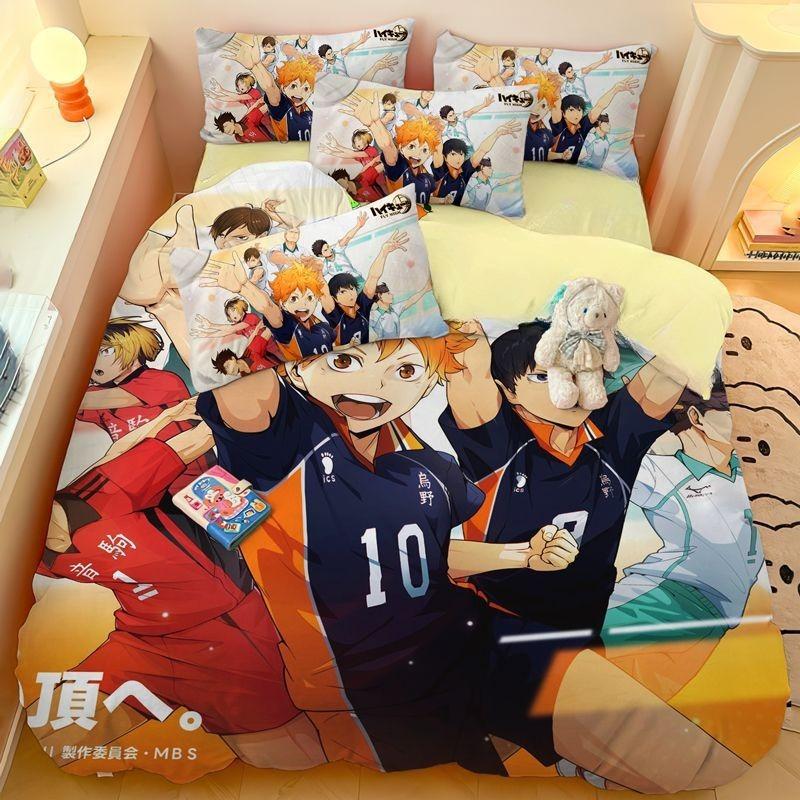 Пододеяльник Haikyuu Волейбол Молодежный 3D Бокуто Манга Коллаж Печать Комплект постельного белья Одеяло Кровать Молодежный Домашний Декор Девочки Мальчики Подарок