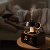 Ретро-диск Bluetooth Аромадиффузор: Вращающийся дизайн «Капля воды», Высокая производительность пара, Отделка под дерево, Бытовой настольный увлажнитель