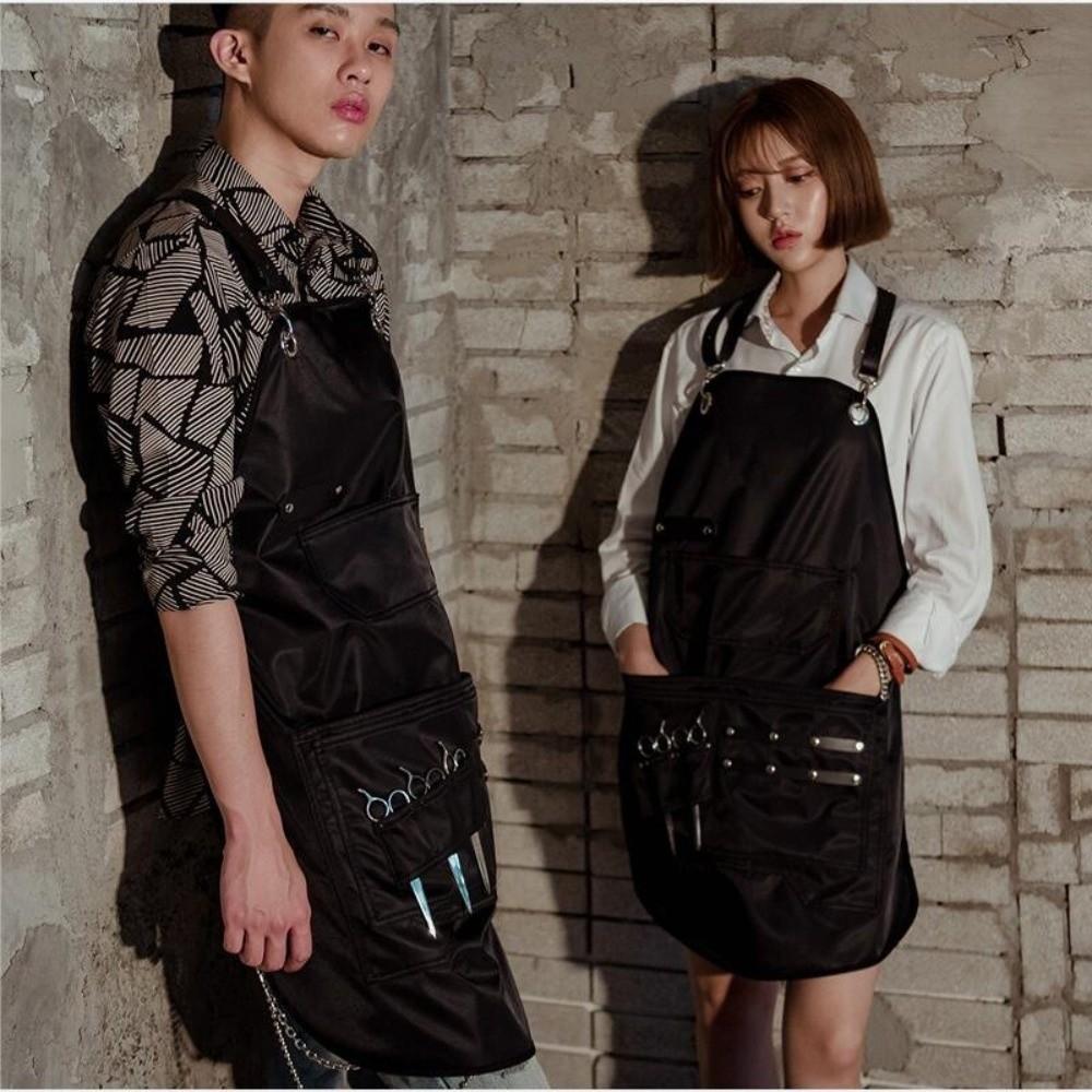Cross Back Straps Hairdresser Apron Waterproof Leather Barber Apron Salon Apron Beauty Salon