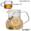 BORREY1L Transparent Borosilicate Glass Teapot Heat-Resistant Large Clear Tea Pot Flower Tea Set Puer Kettle Teapot Holder Base