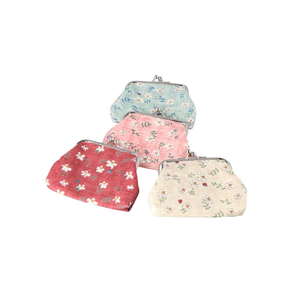 Vintage Bright Colored Hasp Purse Lady Retro Money Clip Small Wallet Coin Purse Clutch Bag