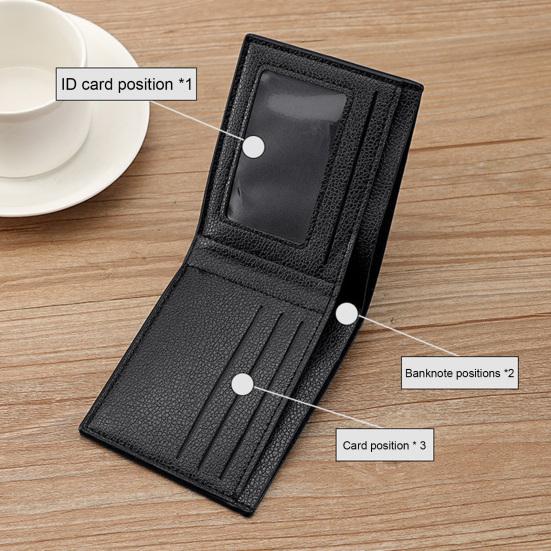 Мужской кошелек из искусственной кожи, однотонный, держатель для кредитных карт с несколькими карманами