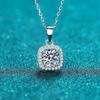 Fashion 1/2CT Real Moissanite Necklace Sterling Silver VVS Lab Diamond Halo Pendant Necklace for Women Birthday Gift Jewelry