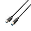 Elecom USB-кабель A Male to USB B Соответствует директиве RoHS 2 м Черный [B] USB3.0 (USB-штекер) USB3-AB20BK/RS