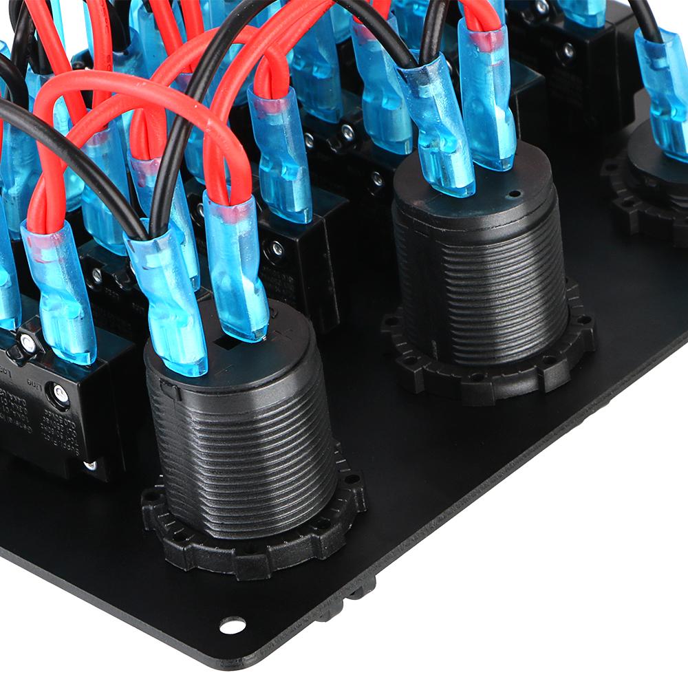 6-клавишная панель переключателей с двумя портами USB Автомобильный светодиодный выключатель