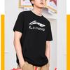 Li-Ning Letter Logo Print Slim Fit Short Sleeve T-Shirt Unisex Tops Black ATST631-1