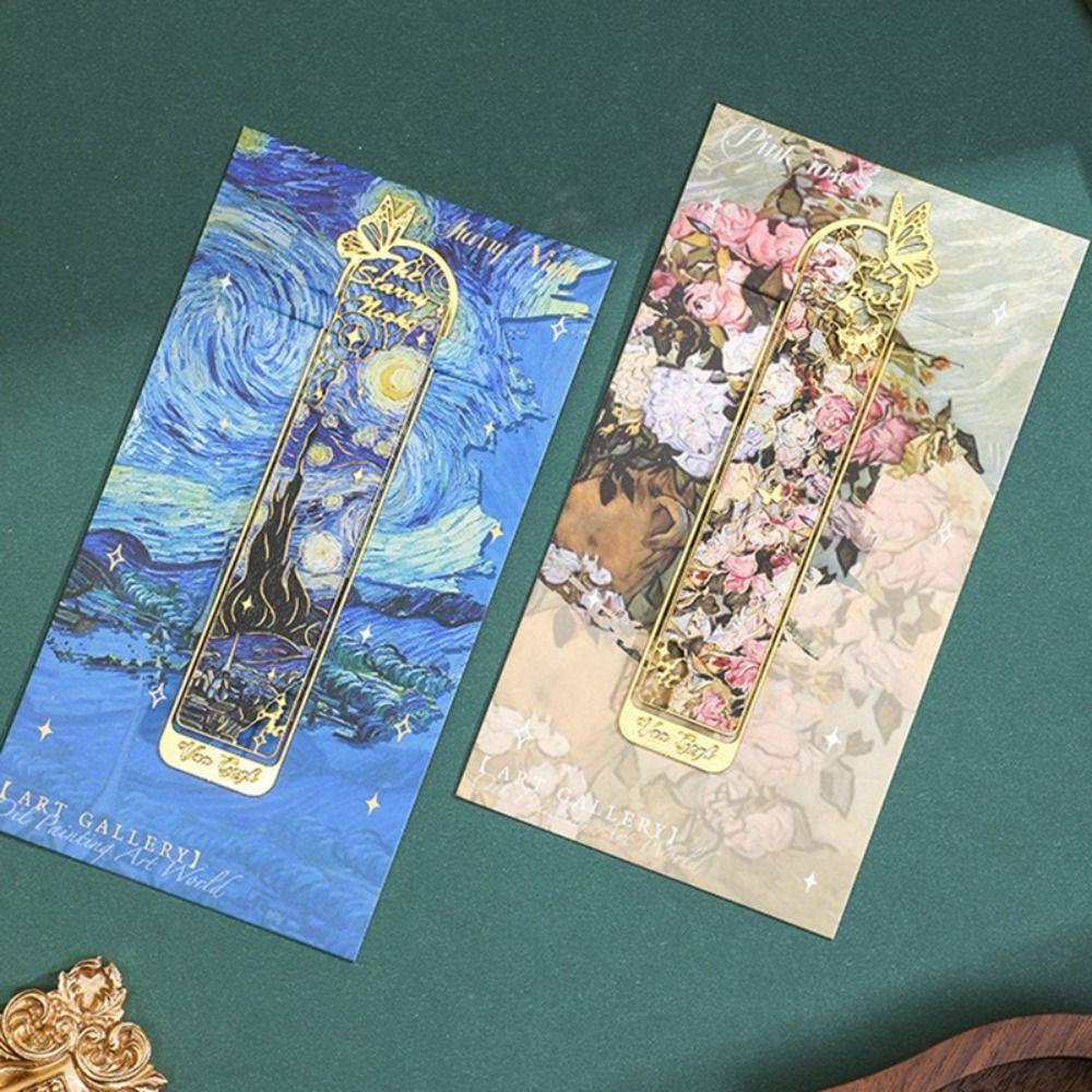 Oil Painting Metal Bookmark Metal Book Page Marker High Quality Reading Book Clip Gifts
