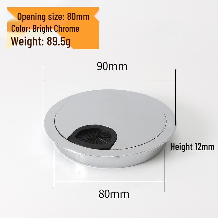 Premium Zinc Alloy Round Wire Grommet Box for Desks and Cabinets
