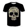 Летняя новая футболка унисекс с 3D-цифровым принтом, европейский и американский модный тренд, футболка с черепом больших размеров
