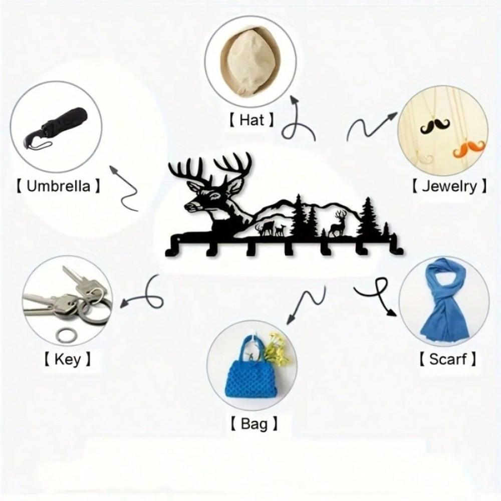 Винтажный настенный держатель для ключей из оленьих рогов Рустикальный органайзер для прихожей