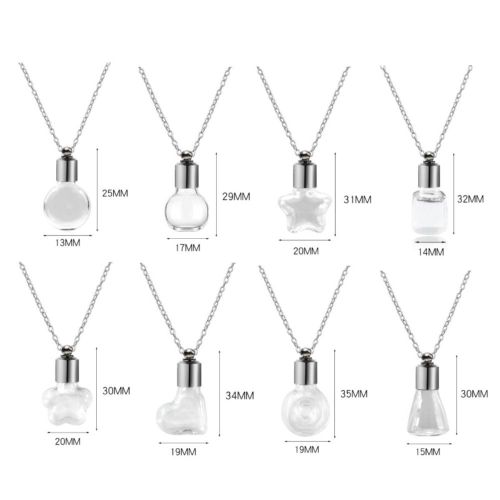 С цепочкой ожерелье из стеклянной бутылки прозрачное стекло памятное ожерелье портативная бутылочка для желаний