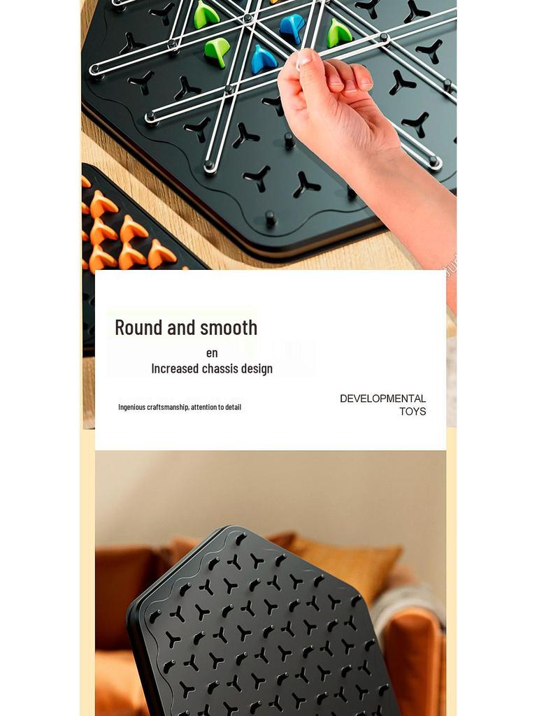 Children's Chain Tic-Tac-Toe Interactive Rubber Band Game: Two-Player Strategy and Thinking Toy