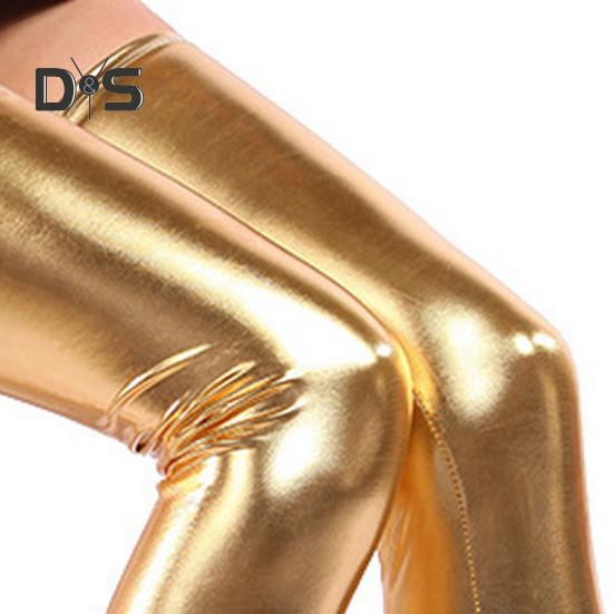 1 пара женских колготок до бедра, однотонные носки, облегающие, из искусственной кожи, для вечеринок, ночных клубов, чулок