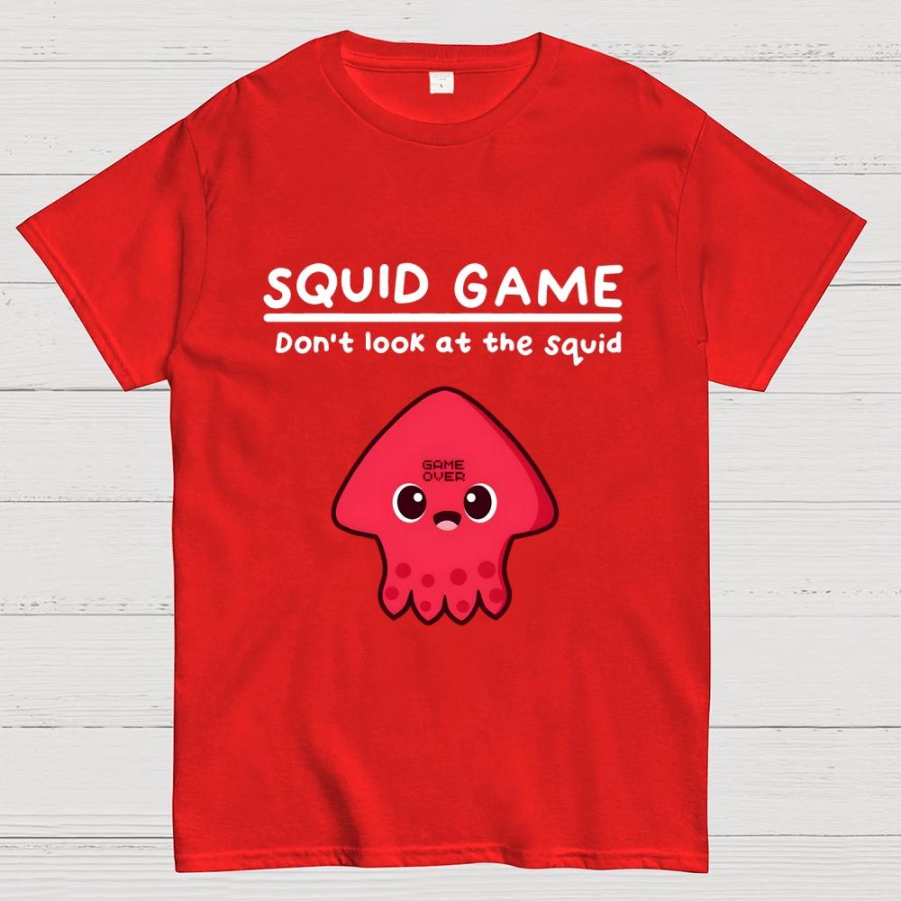 Dont Look At The Squid Cotton Summer Casual Cool Loose T-Shirt