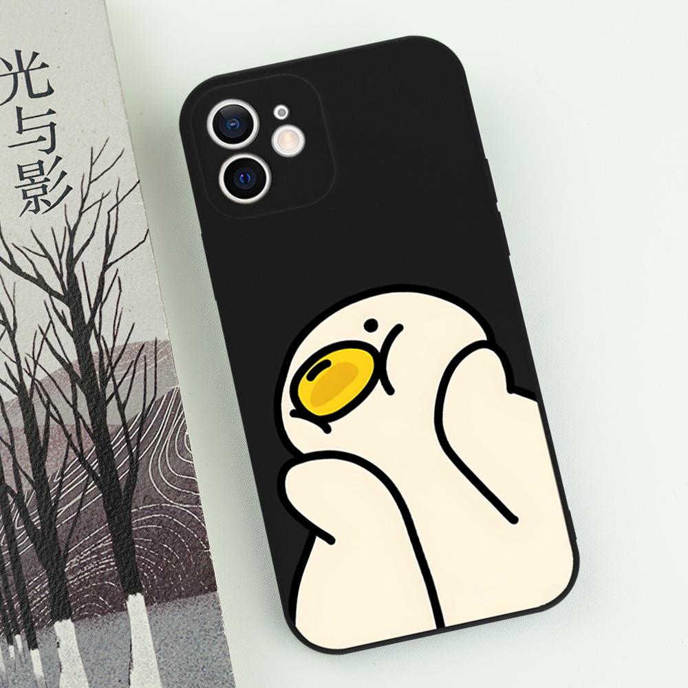 Милый Мультяшный Утенок Чехол для Телефона Для iPhone 16 15 14 13 12 11 Pro Max Mini X XS XR 7 8 Plus SE Ударопрочный Силиконовый Мягкий Чехол Fundas