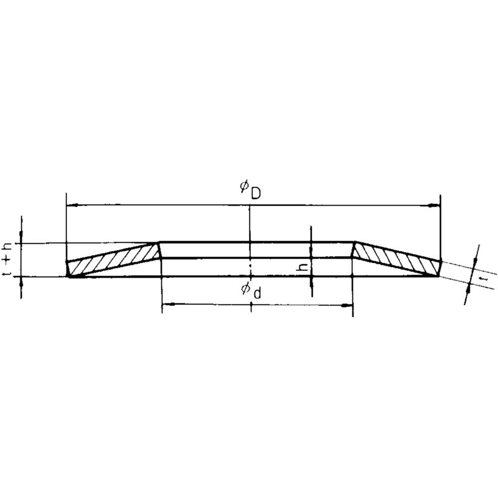 Тарельчатая пружина TRUSCO для больших нагрузок наружный диаметр внутренний диаметр T22012, 35,5, 18,3 (10 кусочков)
