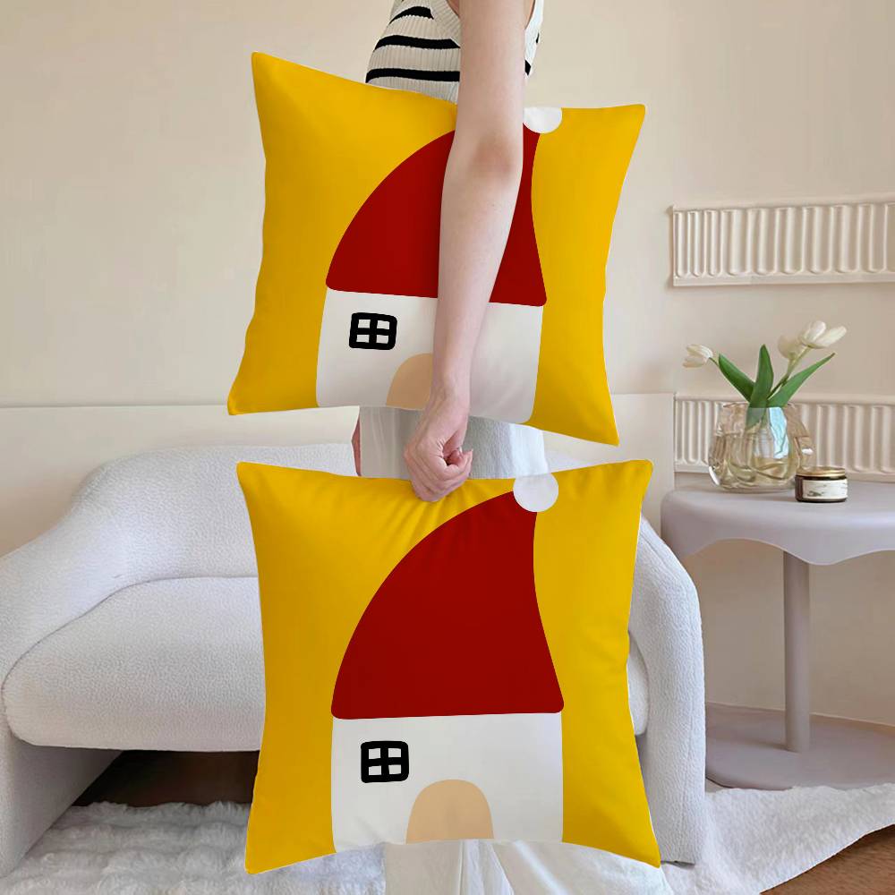 Рождественская наволочка для подушки, декоративные наволочки для дивана и гостиной, пыле- и клещезащитные, невидимая молния