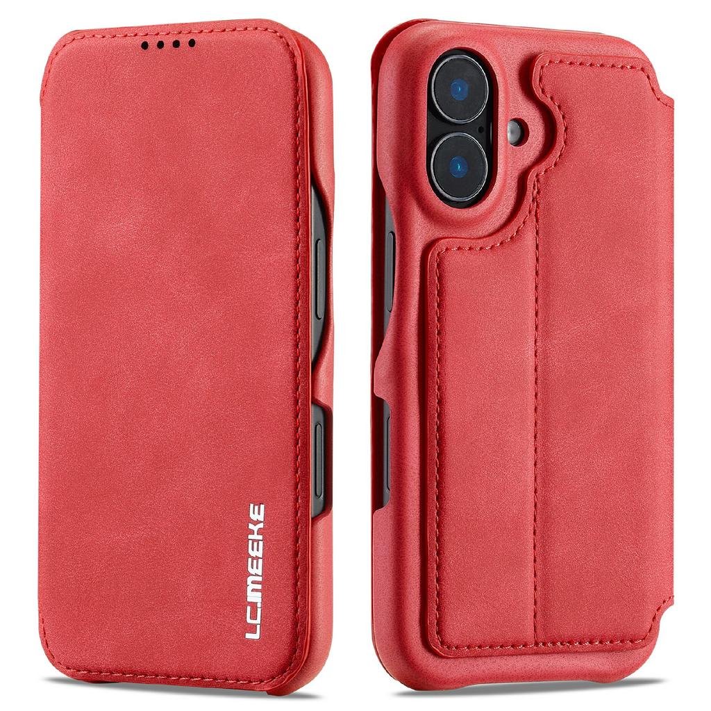LC.IMEEKE For iPhone 17 Case Card Holder Stand Leather Phone Cover